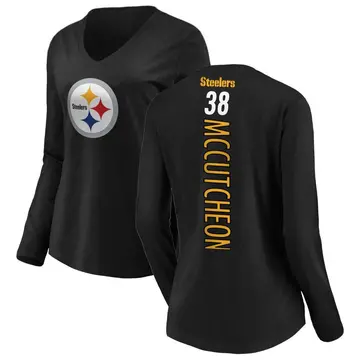 Women's Cameron McCutcheon Pittsburgh Steelers Backer Slim Fit Long Sleeve T-Shirt - Black